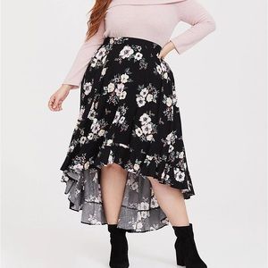 Torrid floral high low plus size skirt